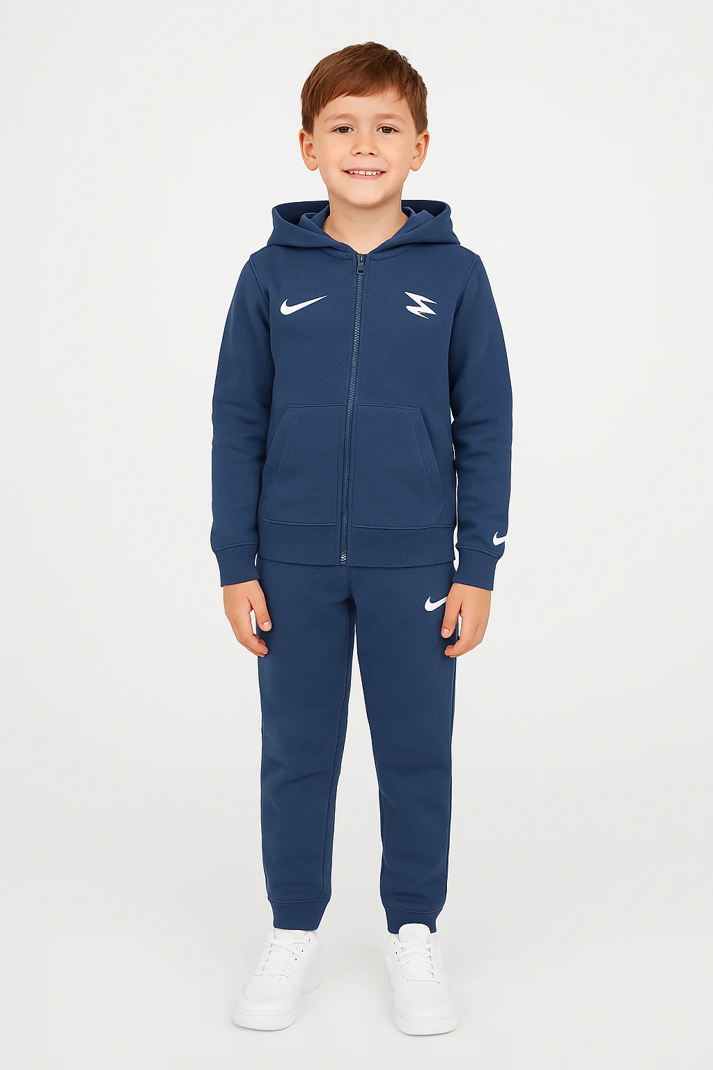 Nike - Tuta Zip + Cappuccio Garzata