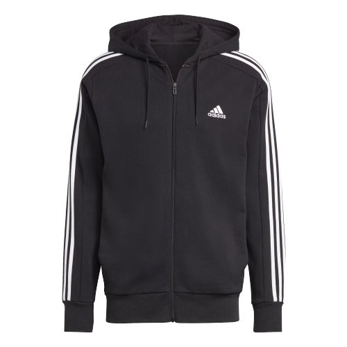 Adidas - Felpa con cappuccio Essentials French Terry 3-Stripes Full-Zip