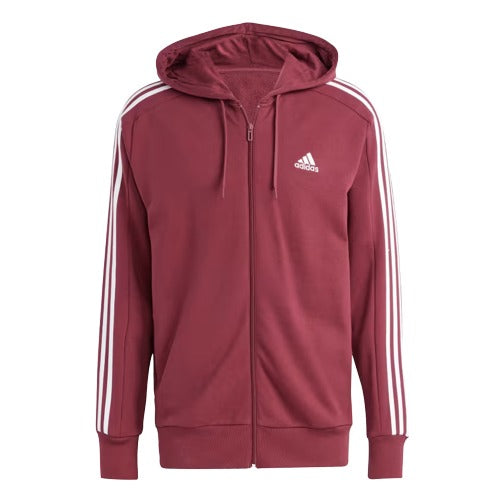 Adidas - Felpa con cappuccio Essentials French Terry 3-Stripes Full-Zip